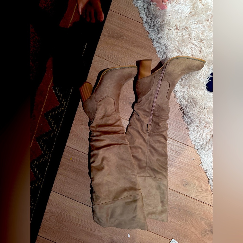 Tan suede over the knee boots size 9